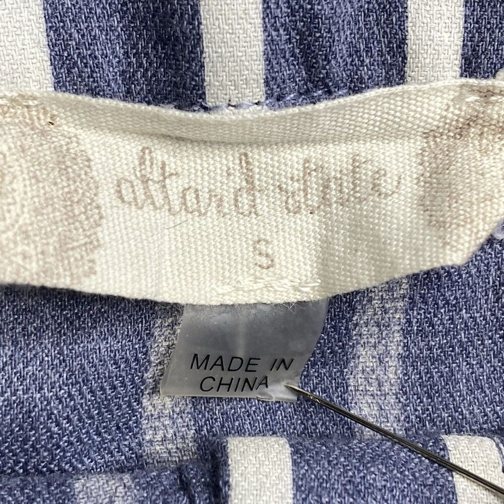 Altar'd State Striped Mini Skirt Womens S Tie Waist Button Pockets Blue White - Picture 3 of 8